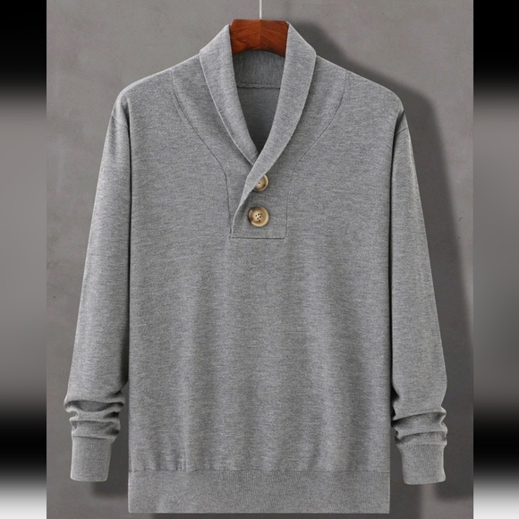 Mens button front collar sweater - Picture 1 of 4